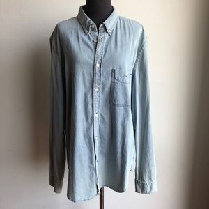 7 for all mankind sz L button down denim shirt